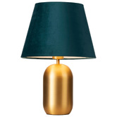 Elm Design Misty Blue &amp; Gold Steel Velvet Table Lamp