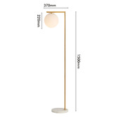 Elm Design Linden Brushed Brass &amp; Marble Floor Lamp