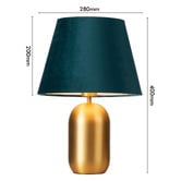 Elm Design Misty Blue &amp; Gold Steel Velvet Table Lamp
