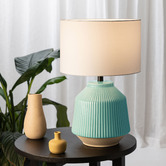 Elm Design Turquoise Willow Ceramic Table Lamp