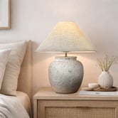 Elm Design Natural Flax Belle Ceramic Table Lamp