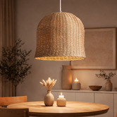 Elm Design 42cm Olivia Rattan Pendant Light