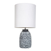 The Home Collective White Fleur Ceramic Table Lamp