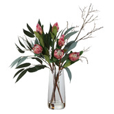 The Home Collective 69cm Faux Mixed Protea &amp; Eucalyptus with Vase