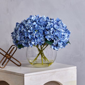The Home Collective 39cm Faux Hydrangea-Phoebe with Glass Vase