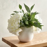 The Home Collective 40cm Faux Mixed Hydrangea Arrangement in Ceramic Pot