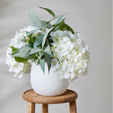 The Home Collective 40cm Faux Mixed Hydrangea Arrangement in Ceramic Pot