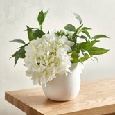 The Home Collective 40cm Faux Mixed Hydrangea Arrangement in Ceramic Pot