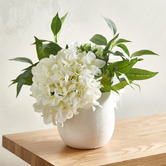 The Home Collective 40cm Faux Mixed Hydrangea Arrangement in Ceramic Pot