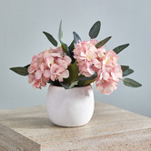 The Home Collective 27cm Pink Potted Faux Hydrangea Arrangement