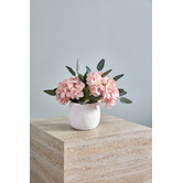 The Home Collective 27cm Pink Potted Faux Hydrangea Arrangement