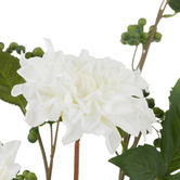 The Home Collective 37cm White Faux Mixed Dahlia &amp; Dewberry with Glass Vase
