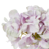 The Home Collective 25cm Purple Faux Hydrangea with Glass Vase