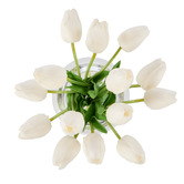 The Home Collective 20cm White Faux Tulip Bunch with Vase