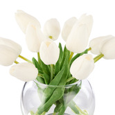 The Home Collective 20cm White Faux Tulip Bunch with Vase