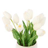 The Home Collective 26cm White Faux Tulip Bunch with Vase