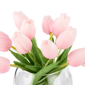 The Home Collective 20cm Pink Faux Tulip Bunch with Vase