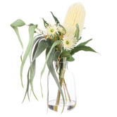 The Home Collective 38cm Faux Banksia Eucalyptus Mix with Vase