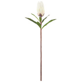 The Home Collective 61cm White Faux Protea Stem