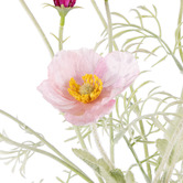 The Home Collective 45cm Purple &amp; Pink Faux Poppy &amp; Cosmos with Glass Vase