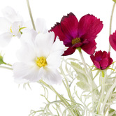 The Home Collective 45cm Purple &amp; Pink Faux Poppy &amp; Cosmos with Glass Vase