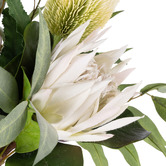 The Home Collective 80cm Faux Protea &amp; Eucalyptus with Glass Vase