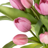 The Home Collective 32cm Pink Faux Tulip Arrangement with Glass Vase