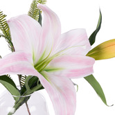 The Home Collective 44cm Faux Casablanca Lily with Glass Vase
