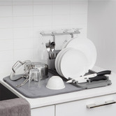 Umbra 2 Piece Grey UDry Dish Rack &amp; Drying Mat Set
