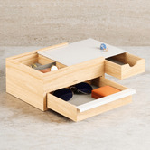 Umbra Stowit Square Rubberwood Jewellery Box