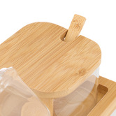 Leaf &amp; Bean 4 Piece Glass &amp; Bamboo Milk Jug &amp; Sugar Jar Set