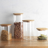 Ecology Ecology Pantry 1.1L Square Glass Canister with Bamboo Lid