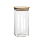 Ecology 4 Piece Ecology Pantry Square Glass Canister with Bamboo Lid Set