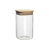 Ecology 4 Piece Ecology Pantry Square Glass Canister with Bamboo Lid Set