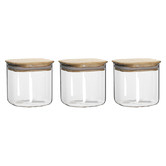 Ecology 3 Piece Pantry Square Glass Canister Set