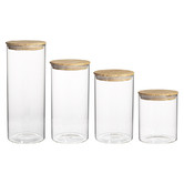 Ecology 4 Piece Pantry Round Glass Canister Set