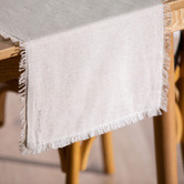 Ecology Flax Fray Cotton-Blend Table Runner