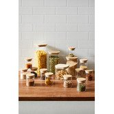 Ecology 4 Piece Ecology Pantry Square Glass Canister with Bamboo Lid Set
