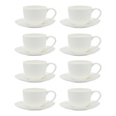 Ecology Canvas 100ml Fine Bone China Teacups &amp; Saucers