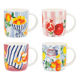 Porto 8 Piece Positano 330ml Porcelain Mug Set