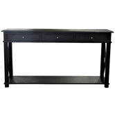 S &amp; G Furniture X-Brace 3 Drawer Oak Console Table