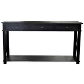Hamilton Furniture X-Brace 3 Drawer Oak Wood Console Table