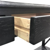 S &amp; G Furniture X-Brace 3 Drawer Oak Console Table