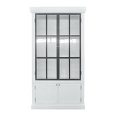Hamilton Furniture White Washington Birch Wood Display Cabinet with Bottom Storage