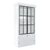 Hamilton Furniture White Washington Birch Wood Display Cabinet with Bottom Storage