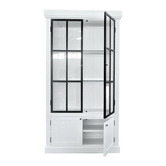 Hamilton Furniture White Washington Birch Wood Display Cabinet with Bottom Storage