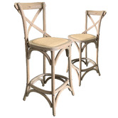 S &amp; G Furniture 66cm Kasan Oak Wood Barstools