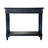 Hamilton Furniture Black Sampson Oak Wood Console Table