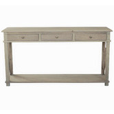 Hamilton Furniture X-Brace 3 Drawer Oak Wood Console Table