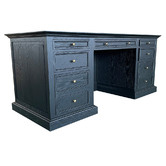 Hamilton Furniture Bettina 7 Drawer Oak Wood Executive Desk